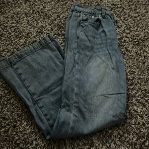 light blue wide leg jeans
